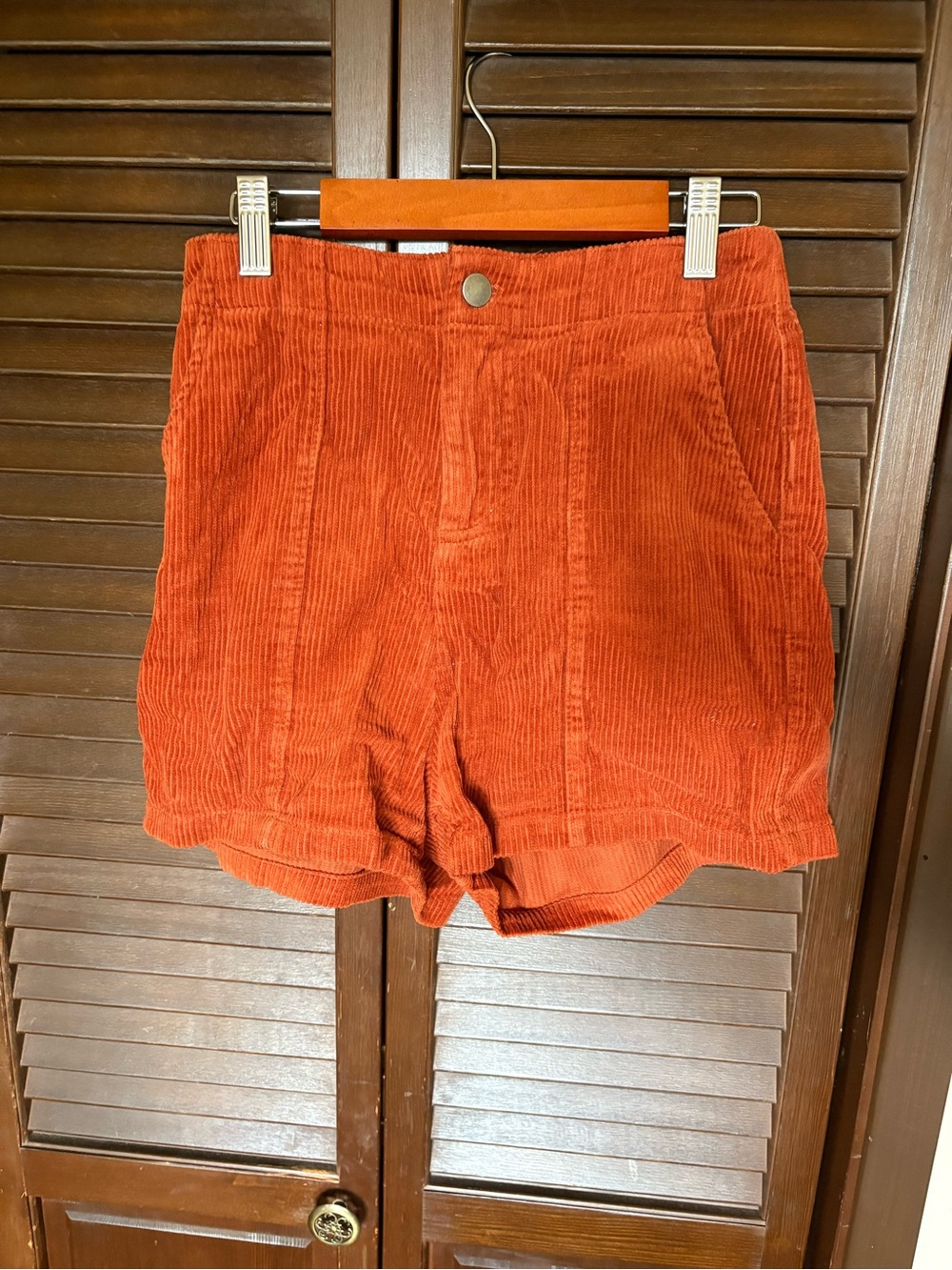 wild fable High-Waist Corduroy Shorts in Rust